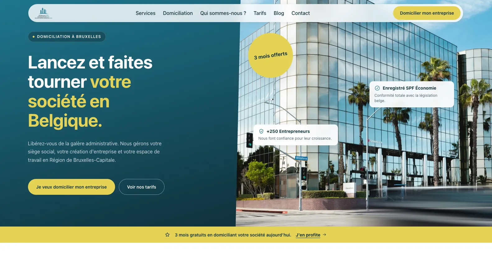 Nouveau site : promesse claire en titre, preuve visible, un seul bouton d'action